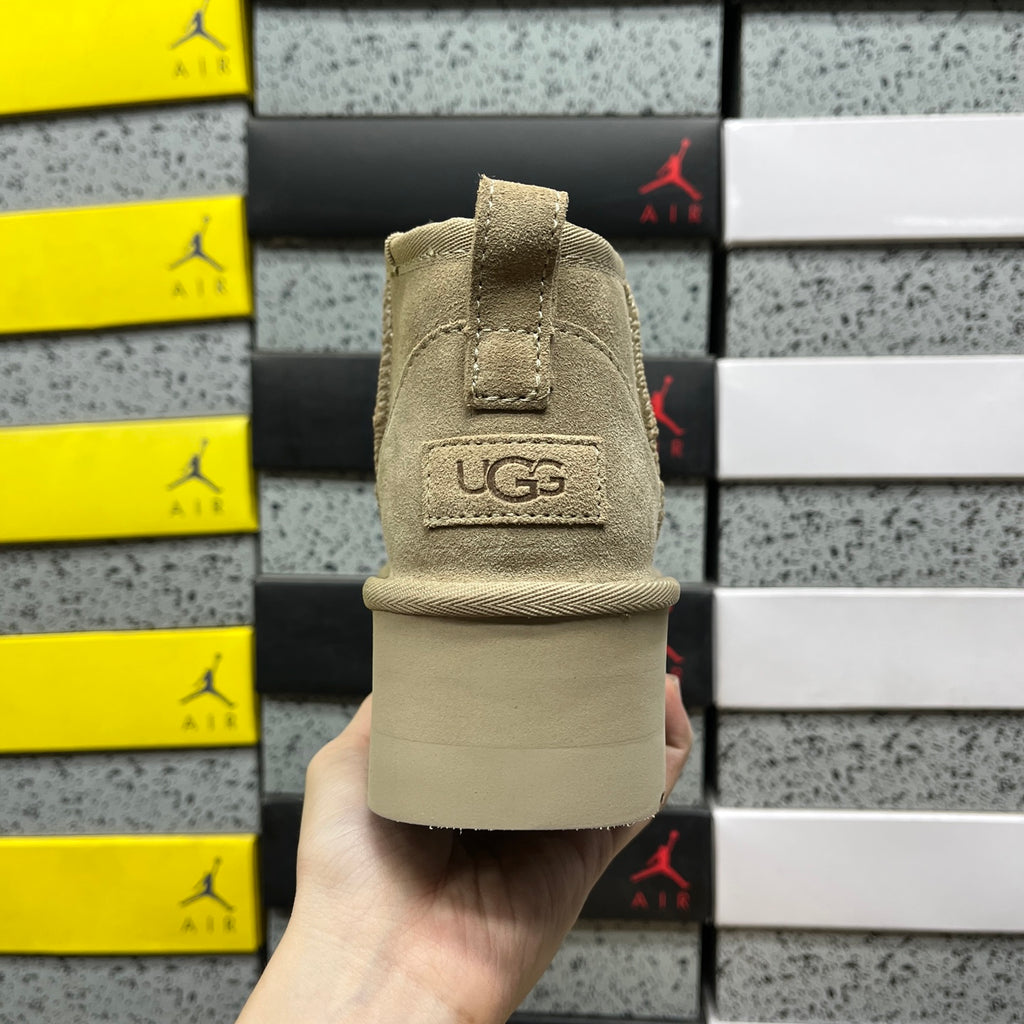 UGG Classic Ultra Mini Platform Boot – Sand Tonal with Chunky Lug Sole