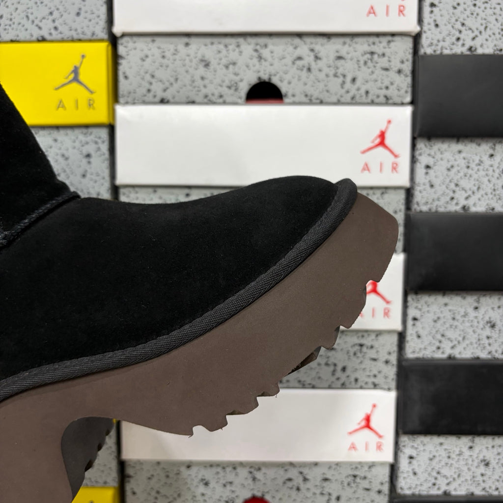 UGG Fisherman Zip Tall Boot – Black with Genuine Sheepskin Lining