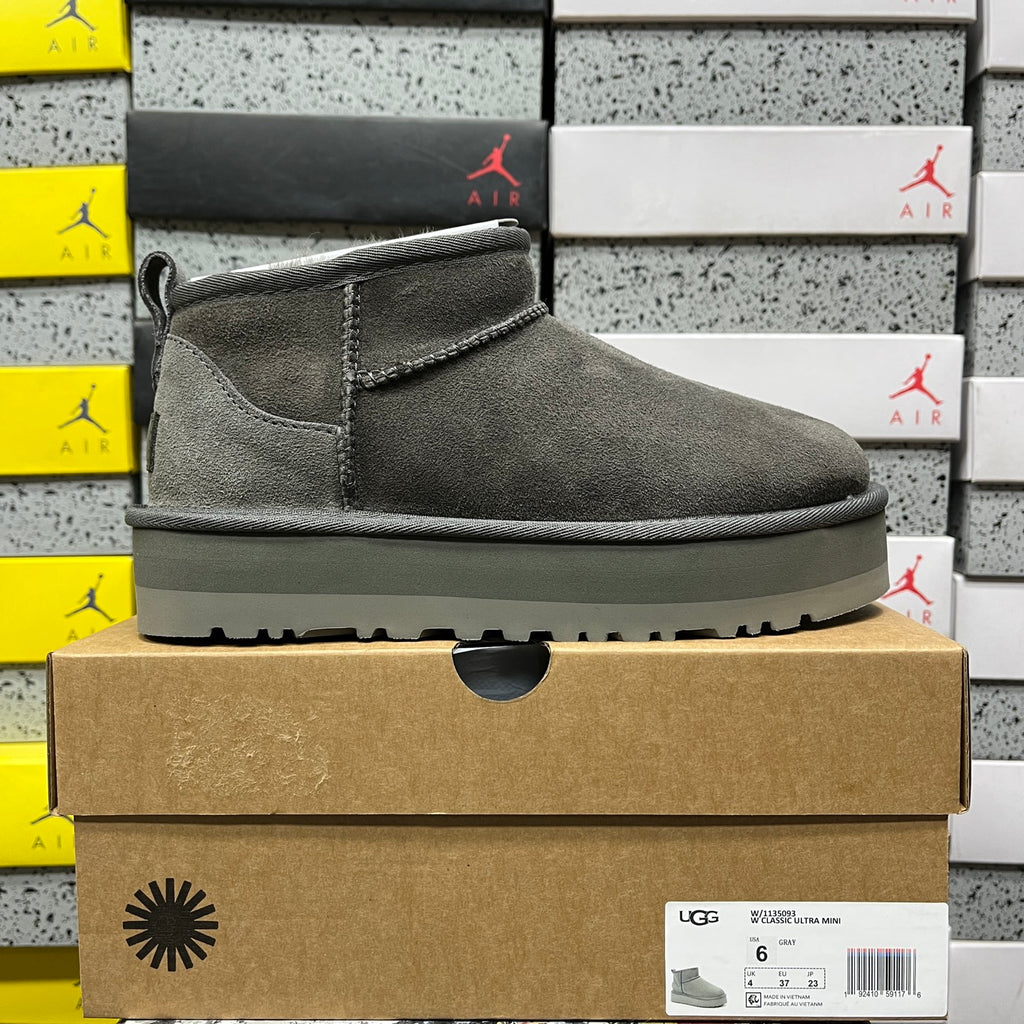 UGG Classic Ultra Mini Platform Boot – Smoke Grey Tonal with Grey Platform Sole