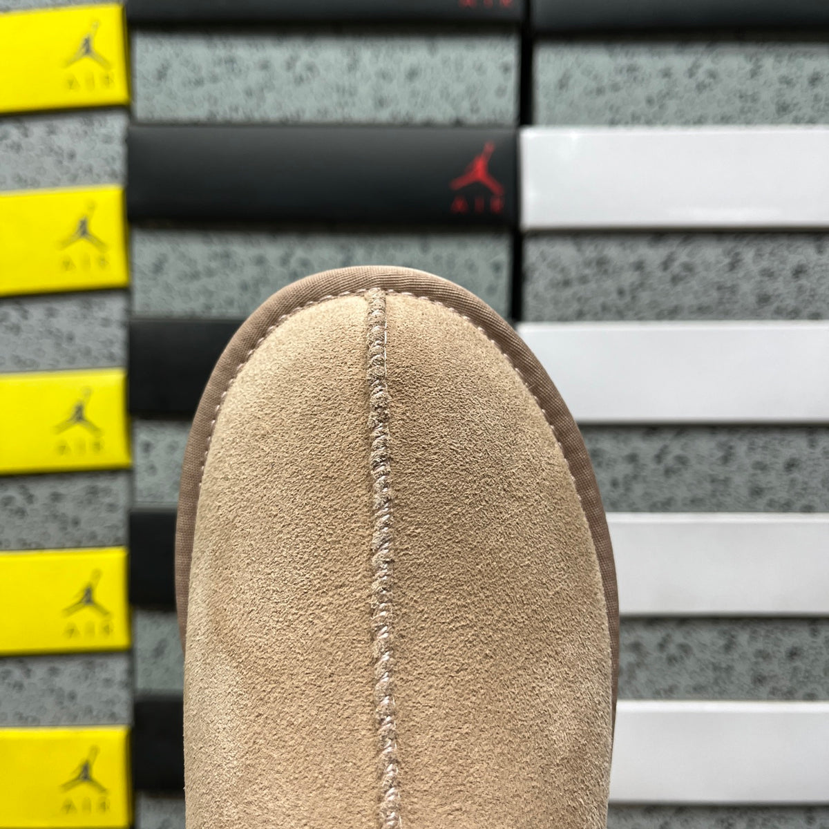 UGG Classic Ultra Mini Boot – Sand Suede with Pink SugarSole