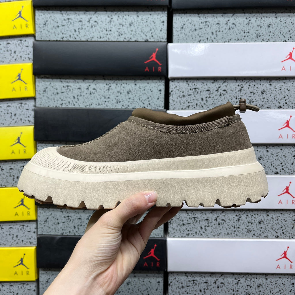 UGG Tasman Weather Hybrid – Olive Suede Slip-On with Cream SugarSole & Sheepskin Lining