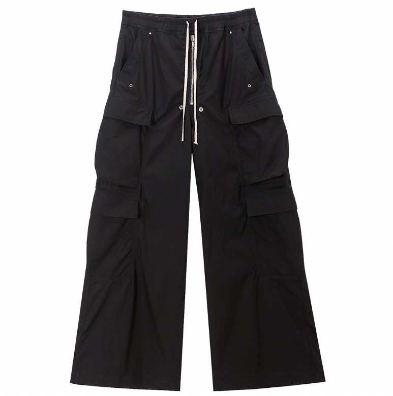 Rick Owens Black Cargo Wide-Leg Pants