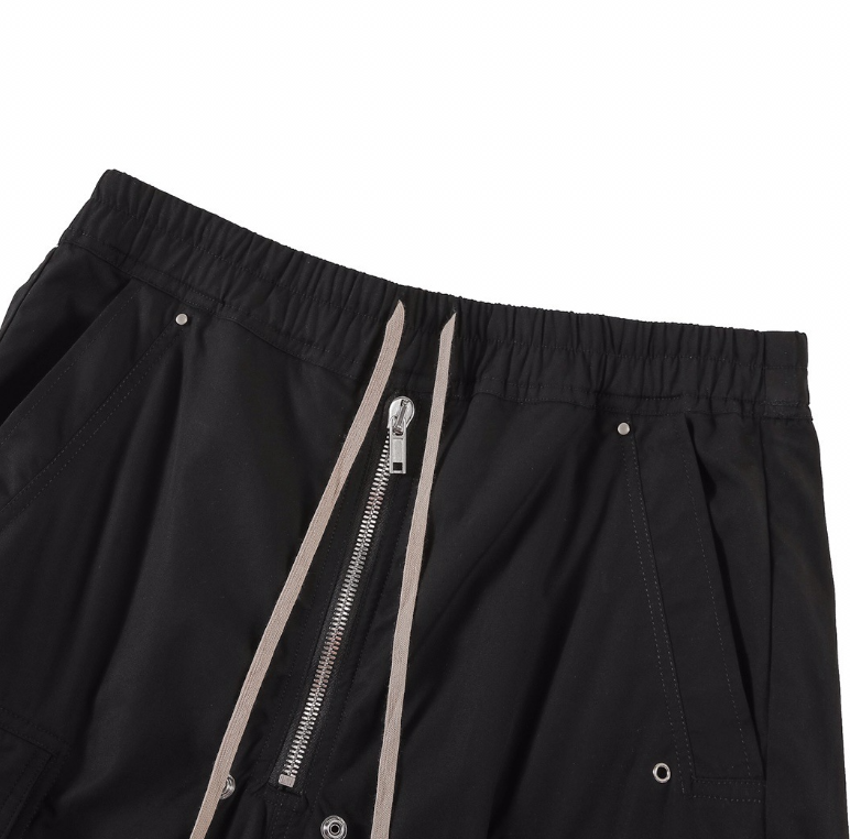 Rick Owens Black Cargo Wide-Leg Pants