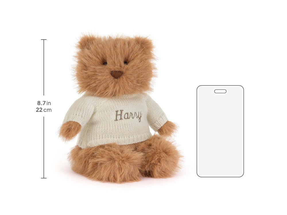 Bartholomew Bear Bouffant with Personalized Cream Jumper