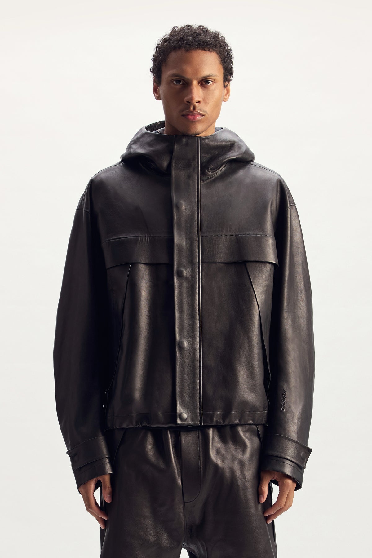 Leather Tech Anorak Jacket