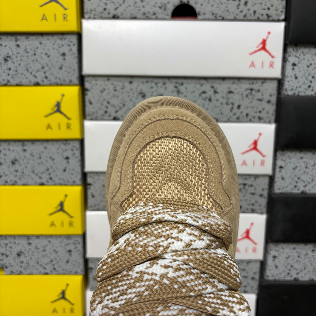 UGG Kallen Lace – Sand Suede Lace-Up Sneaker Boot with Cream Heel Contrast & Braided Rope Laces