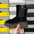 UGG Fisherman Zip Tall Boot – Black with Genuine Sheepskin Lining