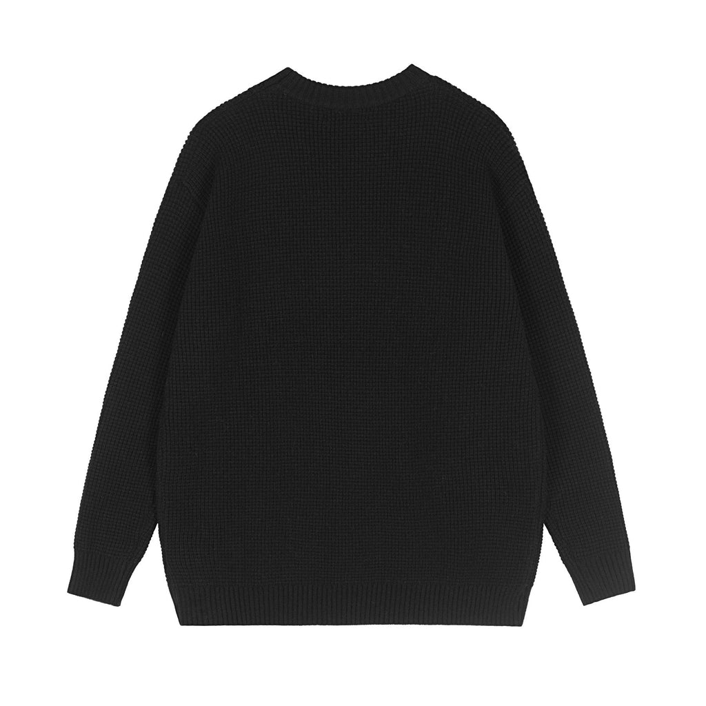 Chrome Hearts Slogan Patch Waffle Knit Crewneck Sweater