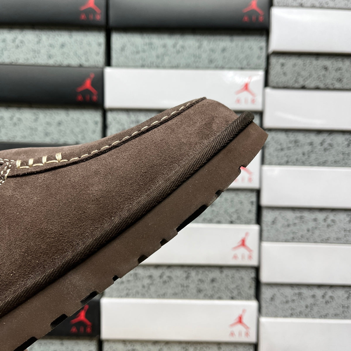 UGG Goldenstar Evelina Clog – Espresso Suede Platform Clog with Snap Closure & Sheepskin Lining