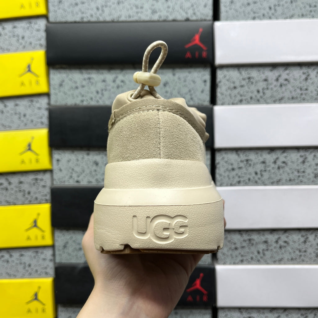 UGG Tasman Weather Hybrid – Tonal Cream Suede Slip-On with Sheepskin Lining & Cream SugarSole