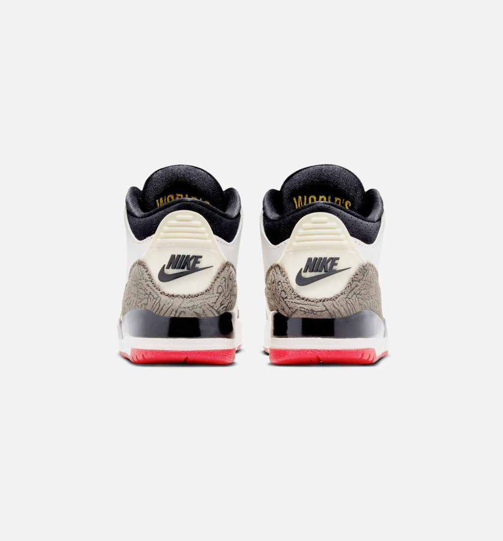 Air Jordan 3 Retro Sail & University Red Preschool Lifestyle Shoes - Sail/Black/University Red/Pale Ivory