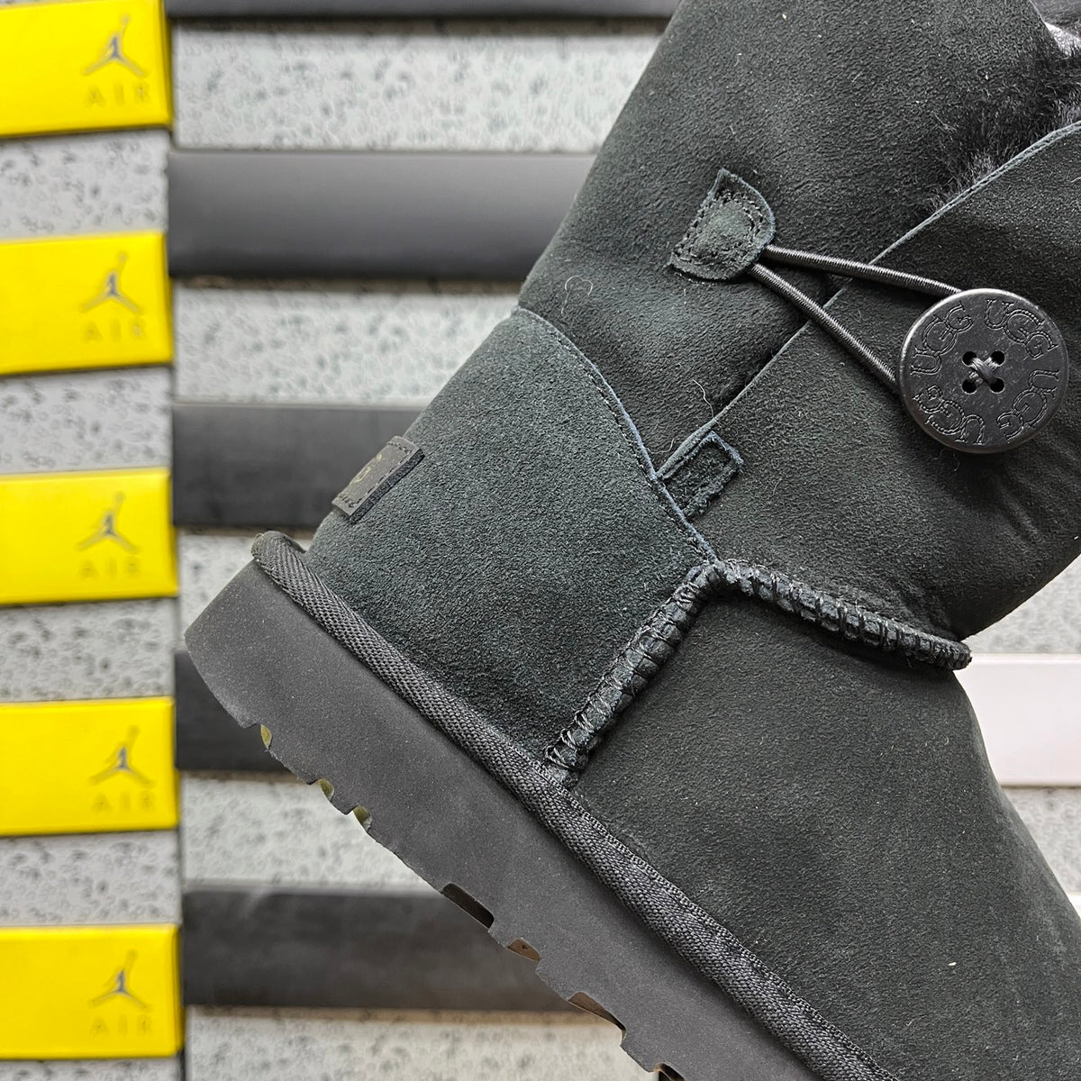 UGG Bailey Button II Boot – All-Black Suede