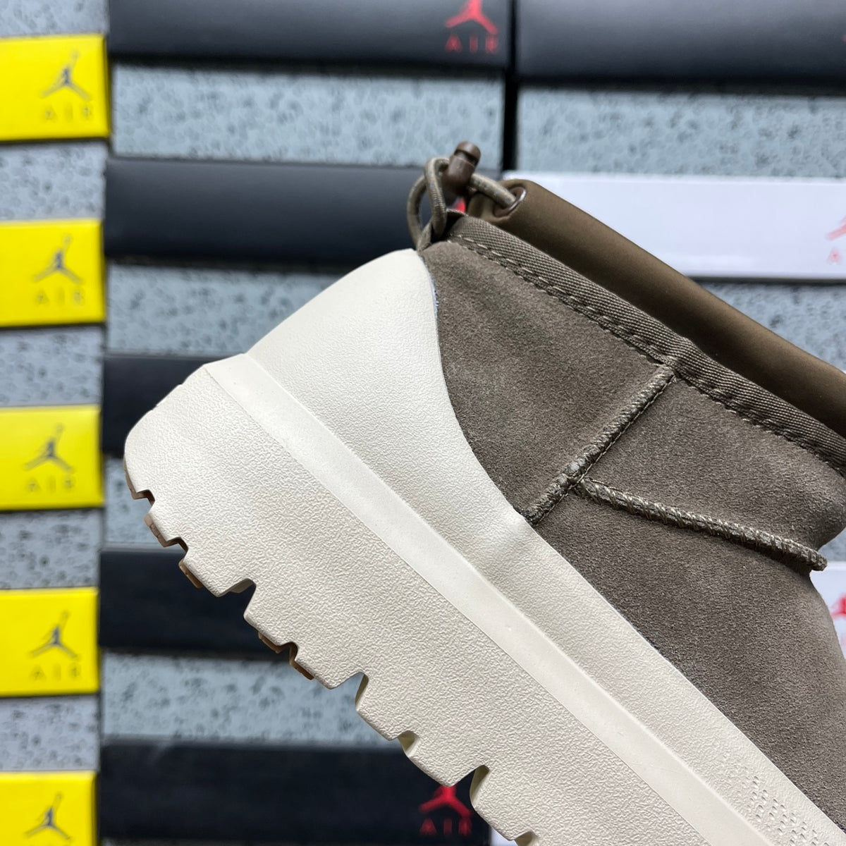 UGG Tasman Weather Hybrid Boot – Olive Suede with Cream Lug Sole