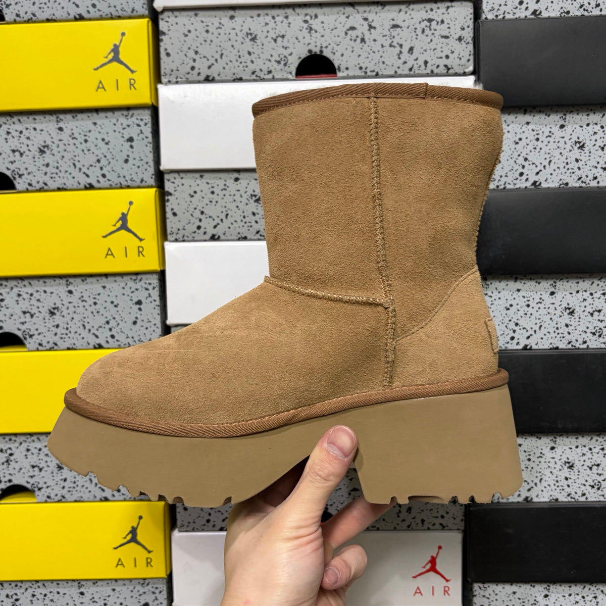 UGG Fisherman Wedge Tall Boot – Chestnut with Genuine Sheepskin Lining