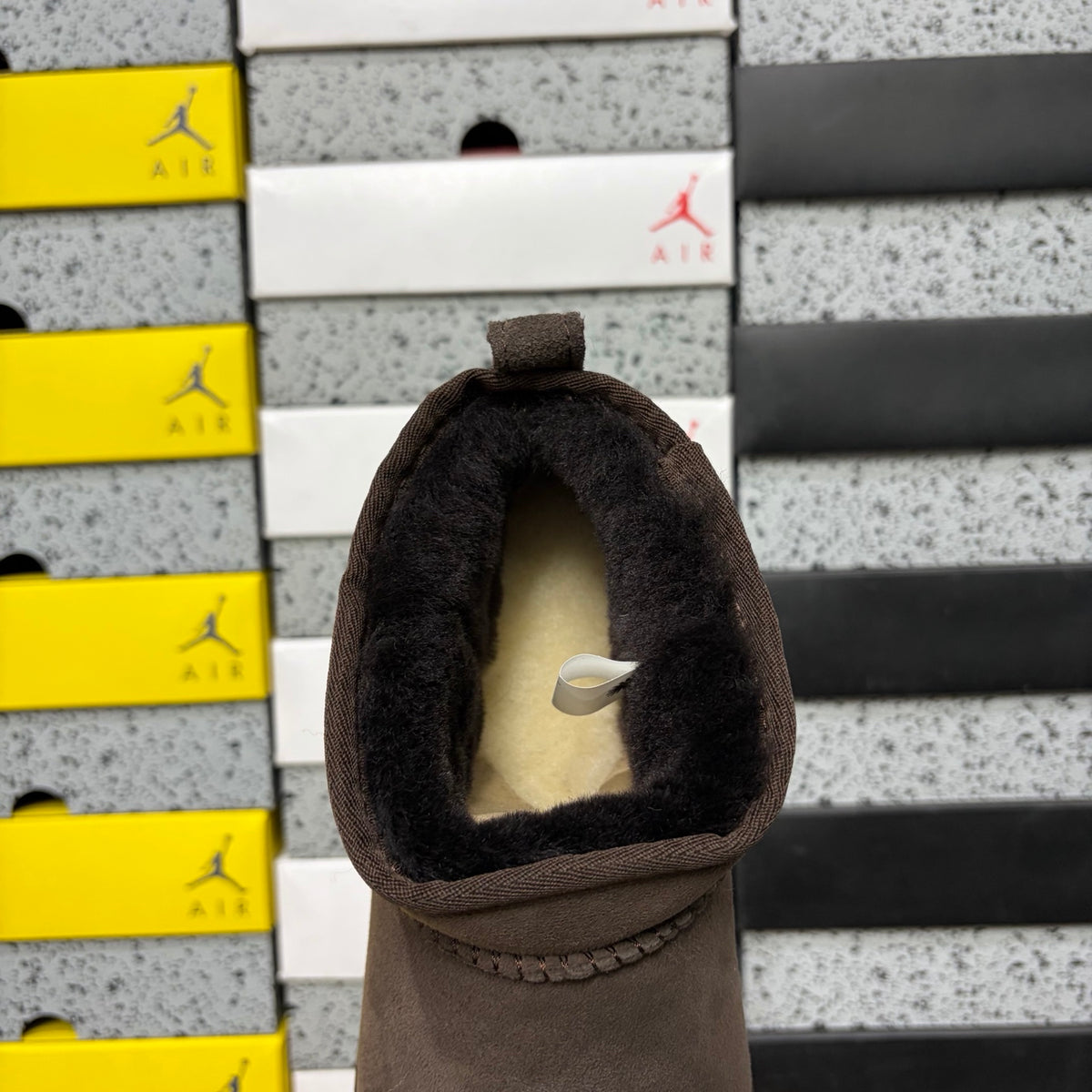 UGG Classic Ultra Mini Boot – Espresso Suede Ankle Boot with Sheepskin Lining & Tonal Dark Brown Sole