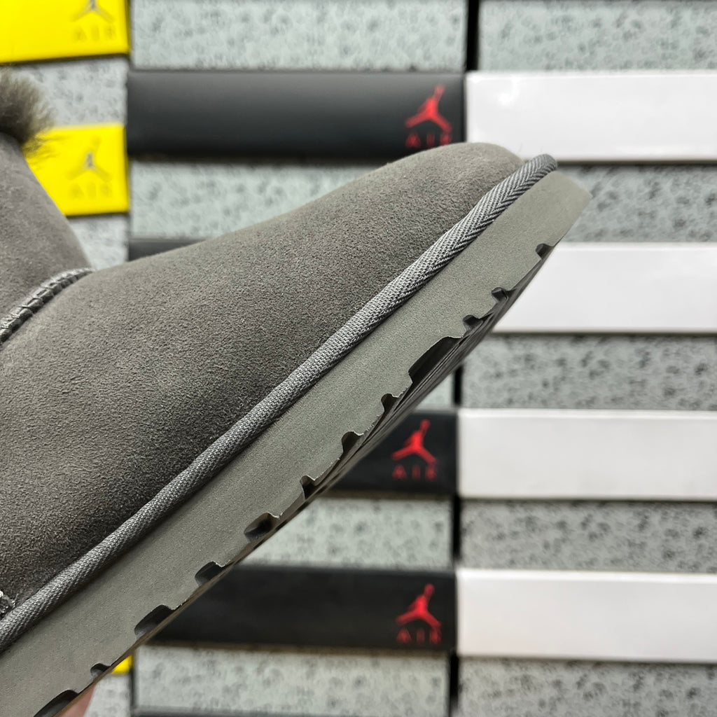 UGG Bailey Button Mini Boot – Grey Suede