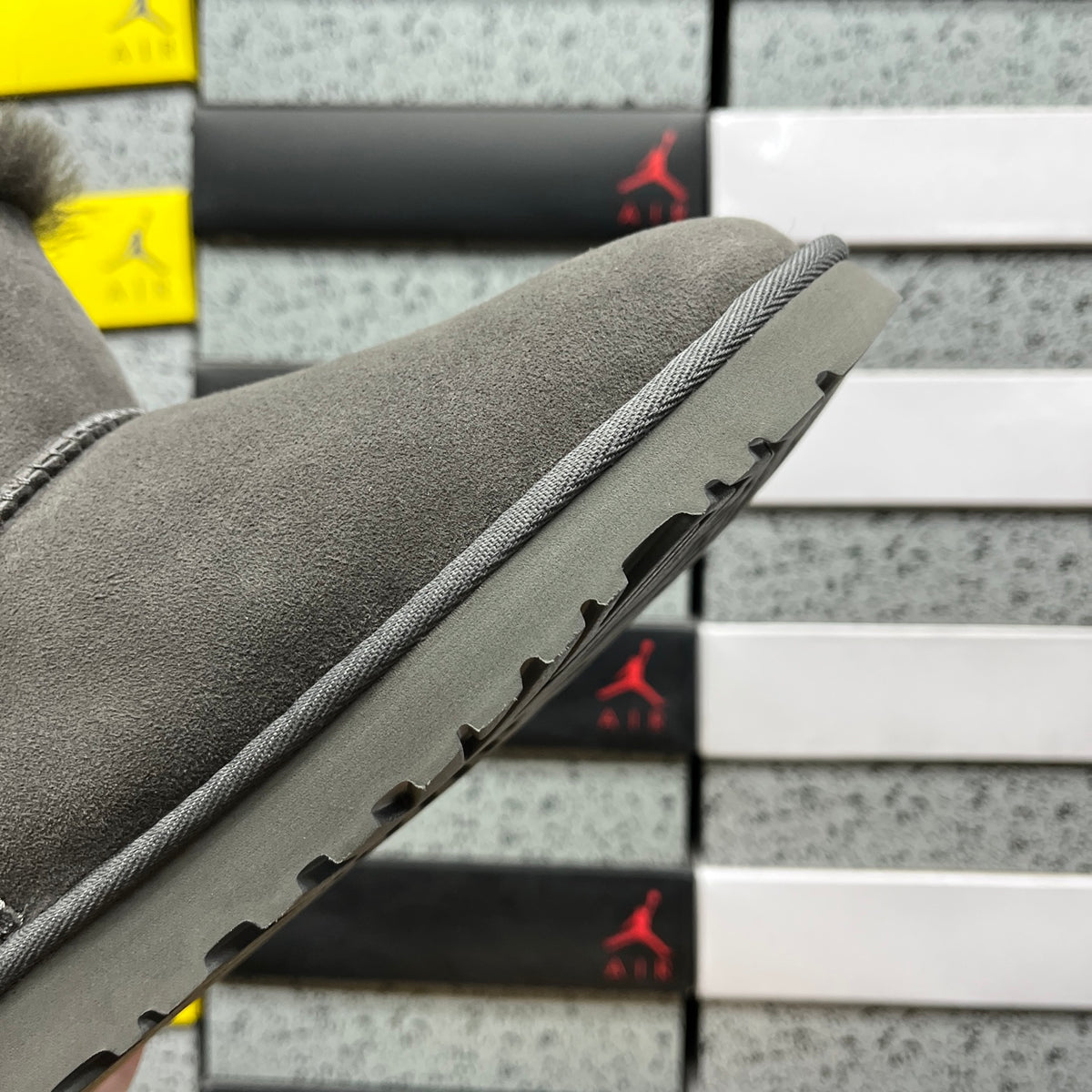 UGG Bailey Button Mini Boot – Grey Suede