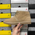 UGG Neumel Boot – Sand/Beige Suede Lace-Up Chukka with Blue Heel Pull Tab, Debossed UGG Logo & Gum Sole