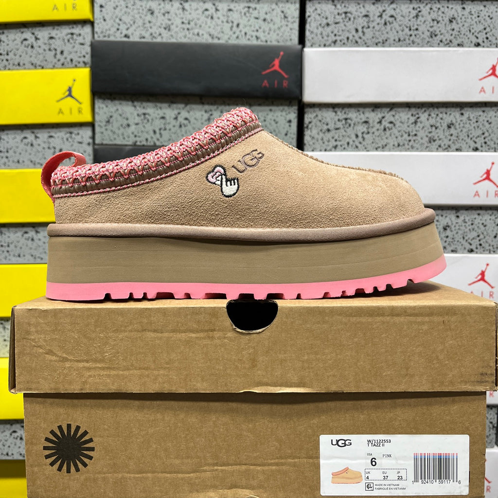 UGG Classic Ultra Mini Boot – Sand Suede with Pink SugarSole