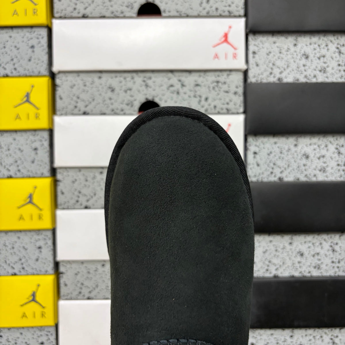 UGG Bailey Button Mini Boot – Black Suede