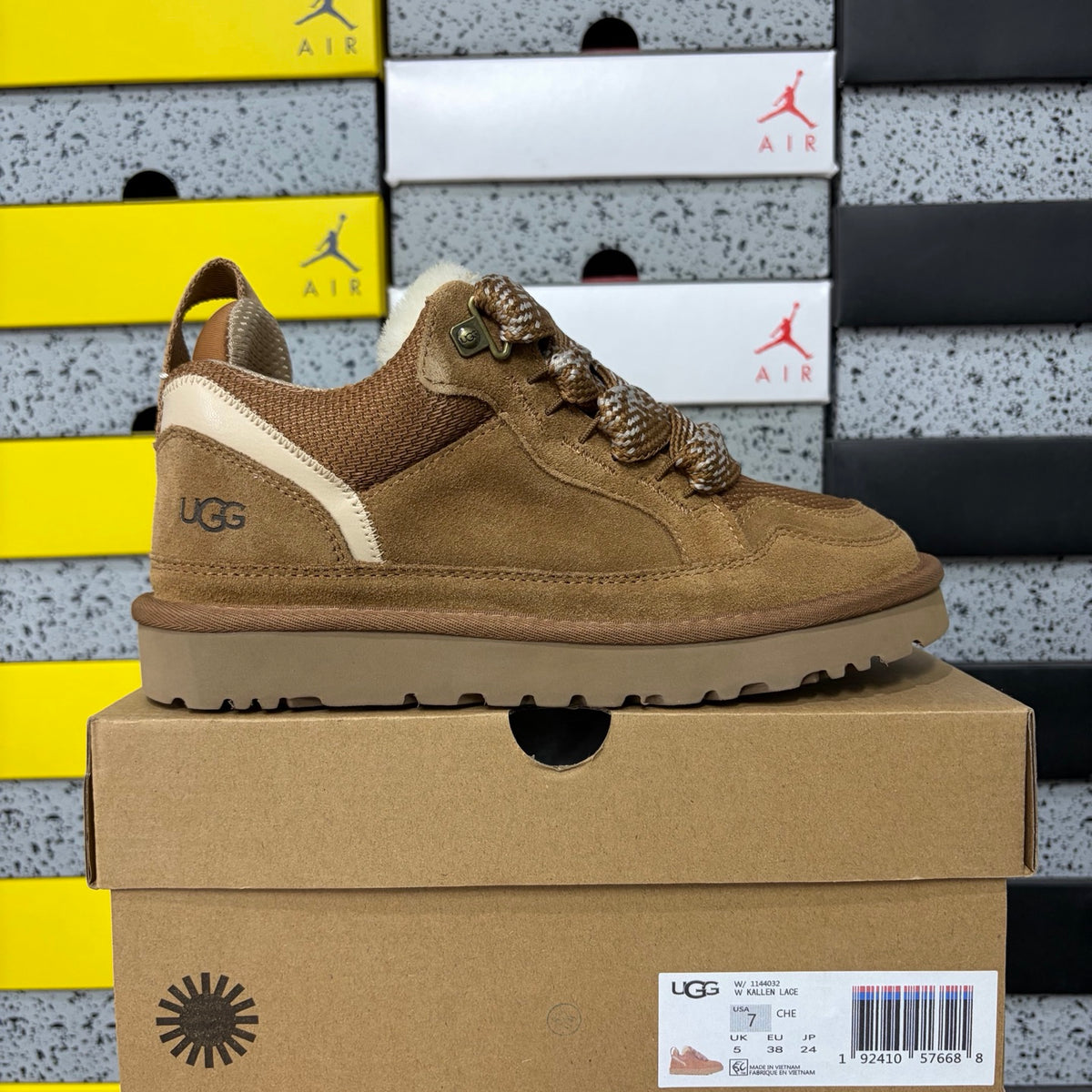 UGG Kallen Lace – Chestnut Suede Lace-Up Sneaker Boot with Two-Tone Braided Laces & Gum Lug Sole