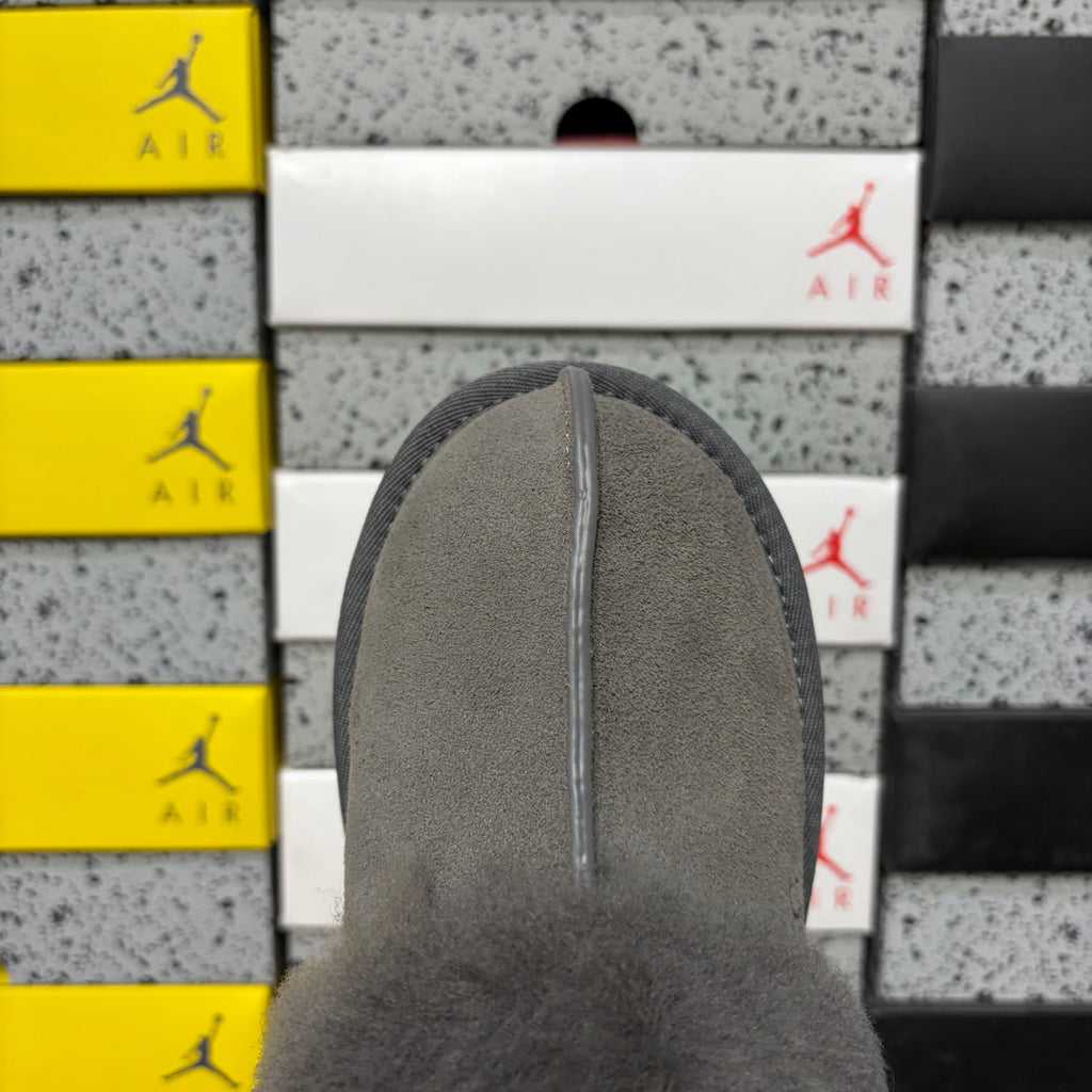 UGG Star Platform Slide – Grey with Genuine Sheepskin Footbed
