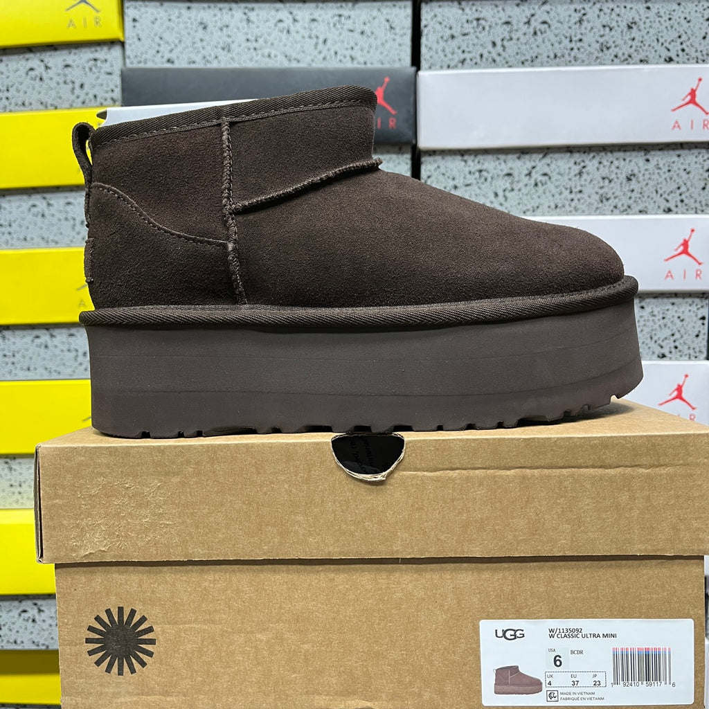 UGG Classic Ultra Mini Platform Boot – Chocolate Brown Tonal with Dark Platform Sole