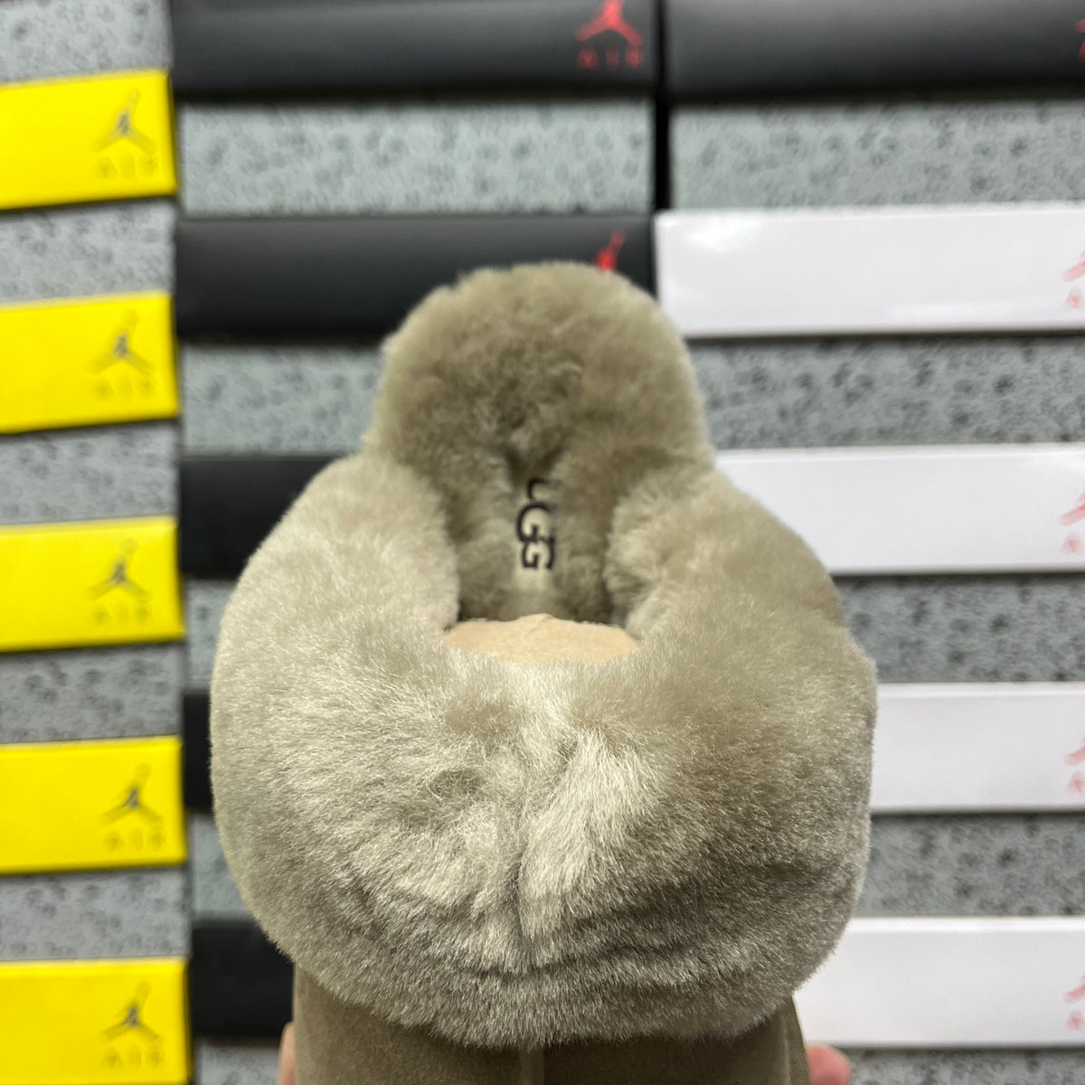 UGG Tazz Slipper – Olive Suede with Tonal Sheepskin