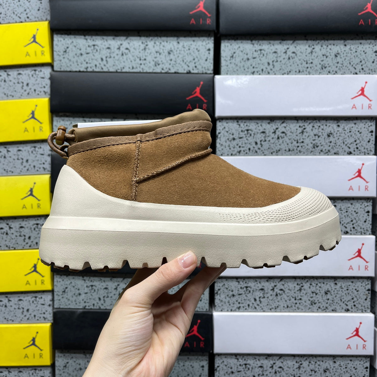 UGG Tasman Weather Hybrid Boot – Chestnut Suede with Cream Lug Sole
