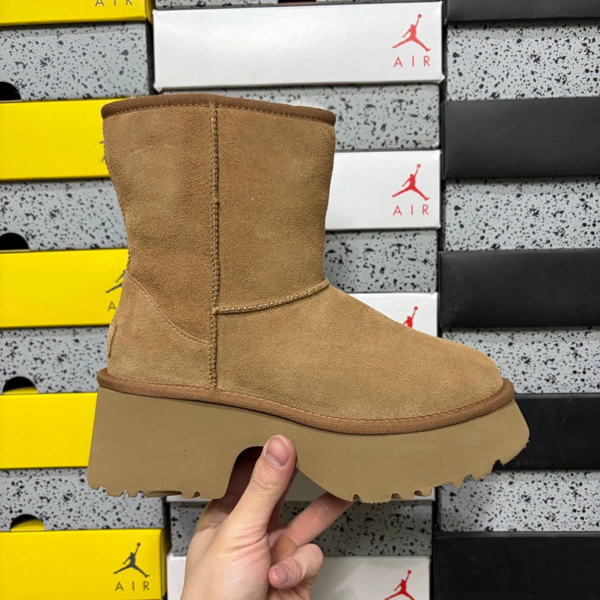 UGG Fisherman Wedge Tall Boot – Chestnut with Genuine Sheepskin Lining