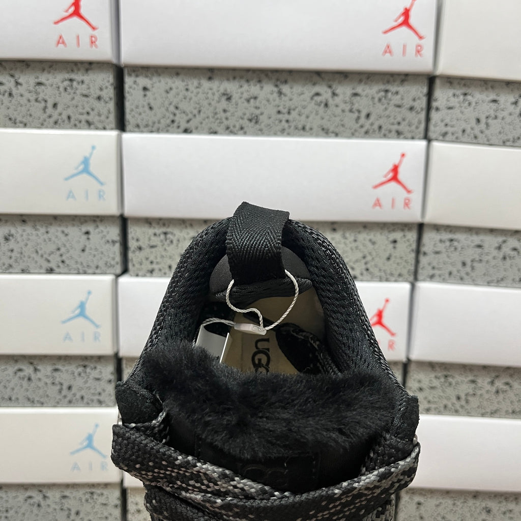 UGG Kallen Lace – Black Suede Lace-Up Sneaker Boot with Shearling Collar & Chunky Lug Sole