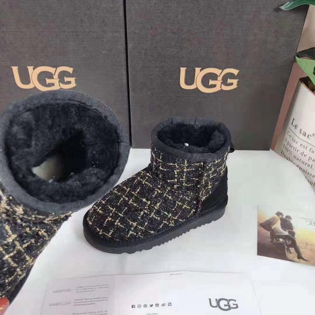 Kids Chanel-Style Snow Boots — Chic Black | New Arrival | In Stock