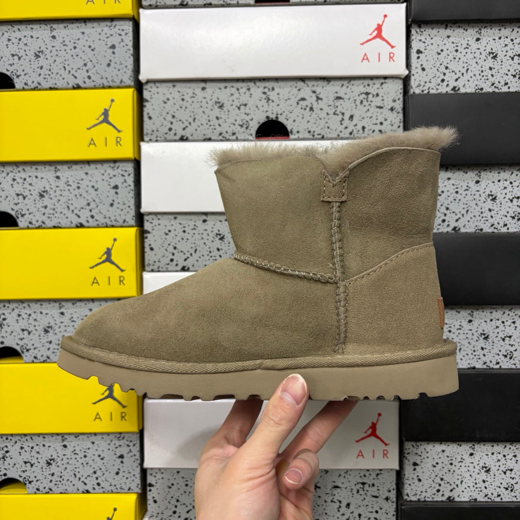 UGG Bailey Button Mini Boot – Khaki Suede