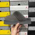 UGG Star Platform Slide – Grey with Genuine Sheepskin Footbed