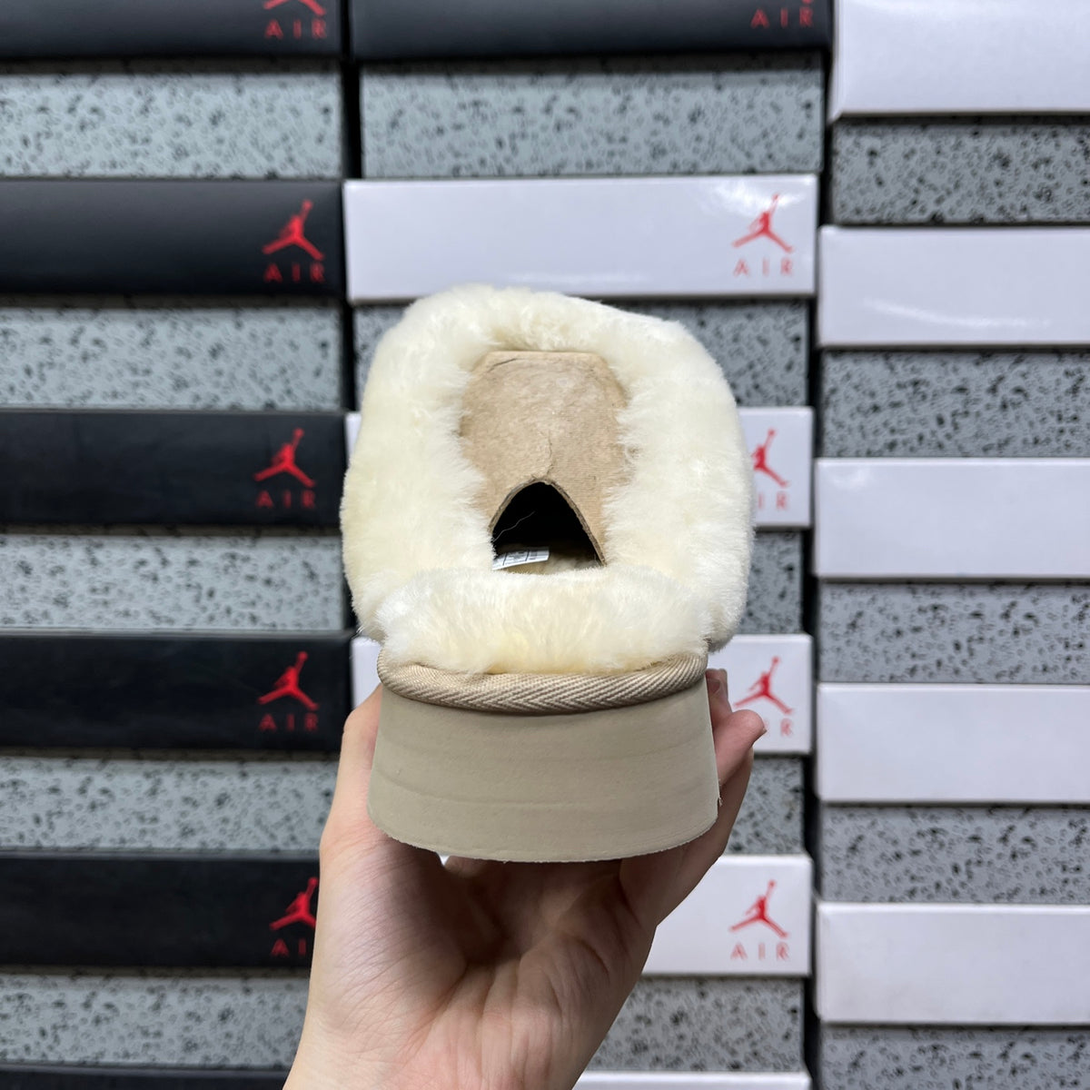 UGG Classic Ultra Mini Boot – Sand Suede with Cream Sheepskin Cuff