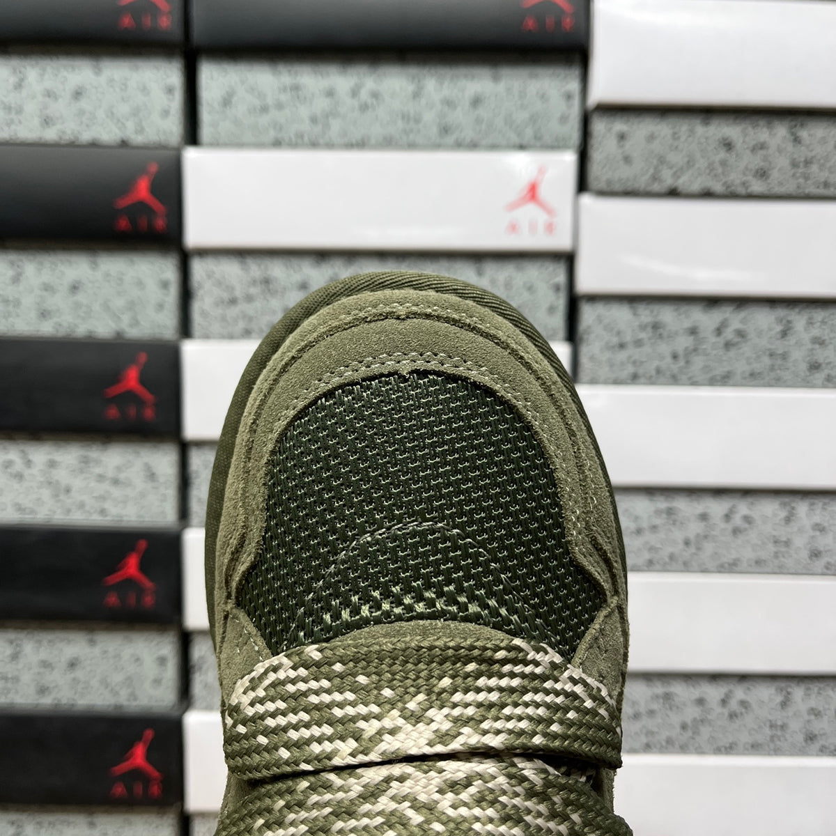 UGG Lowmel Sneaker – Moss Green Suede & Mesh with Pompom Laces & Gum SugarSole