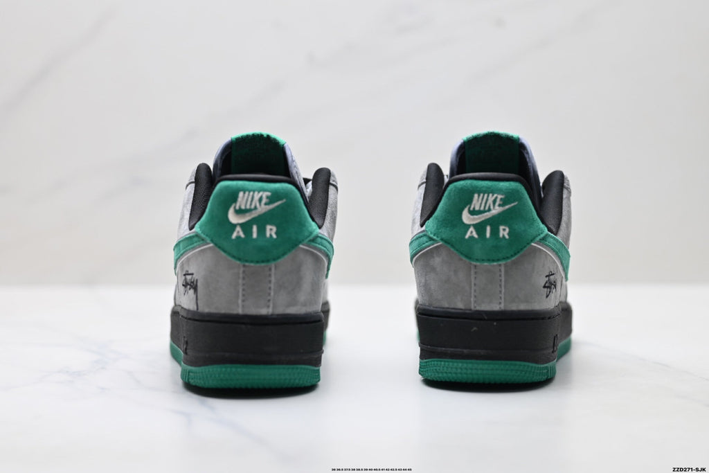 Nike Air Force 1 Low Gray Green Unisex Sneakers Style 13