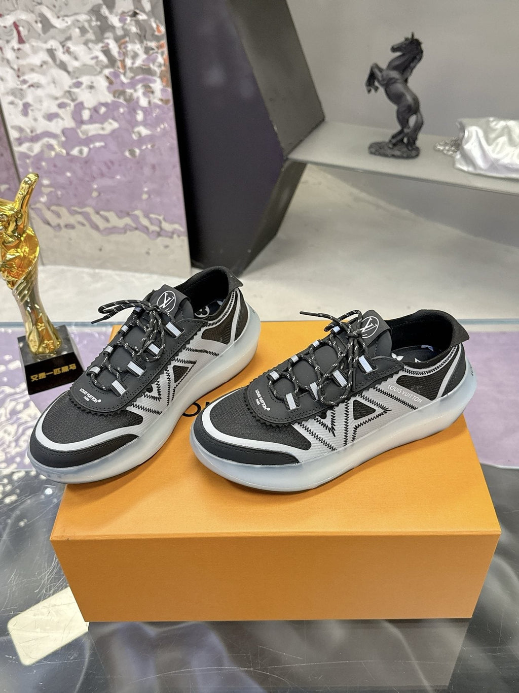 Louis Vuitton Mesh Panel Low-Top Sneakers