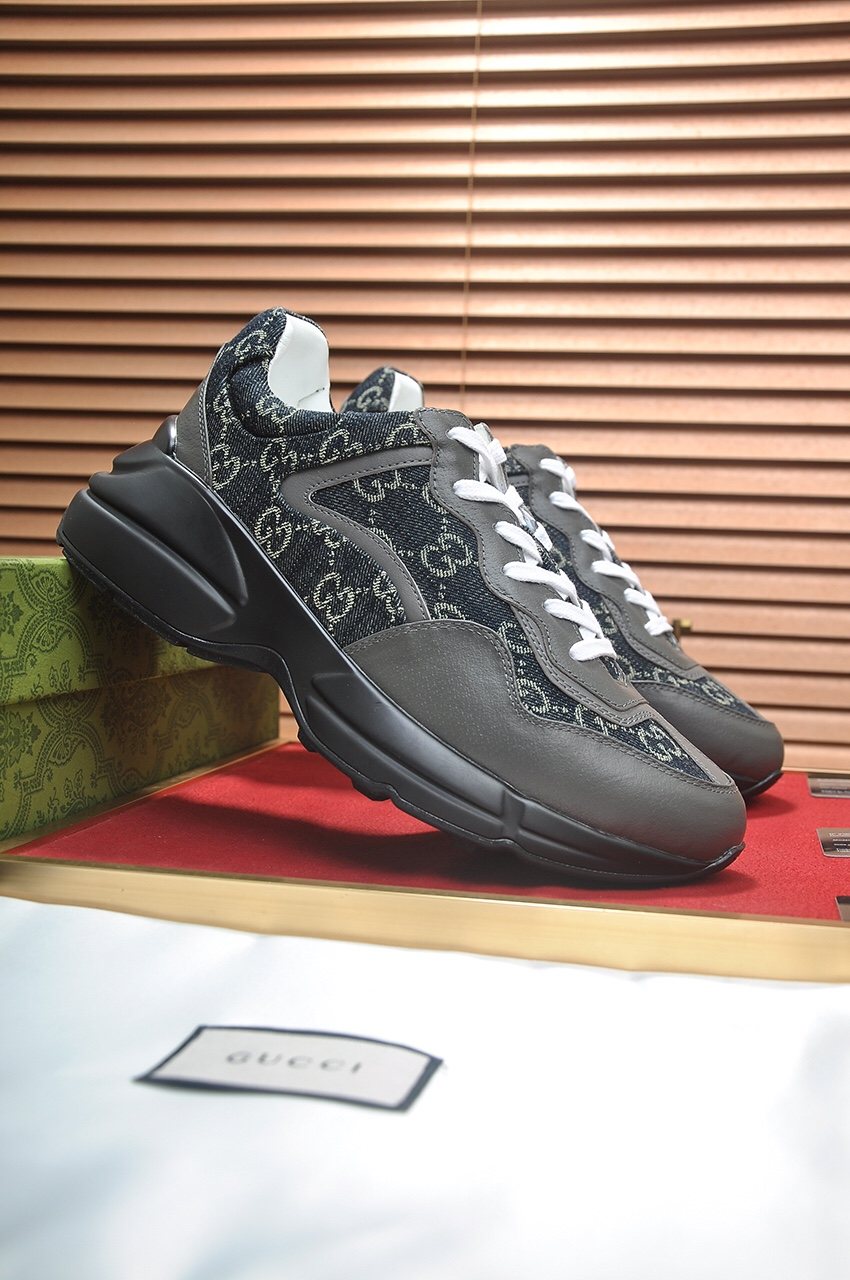 Gucci Black GG Pattern Sneakers