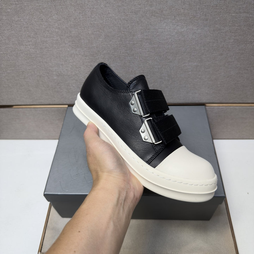 Rick Owens Black Strap Low-Top Sneakers