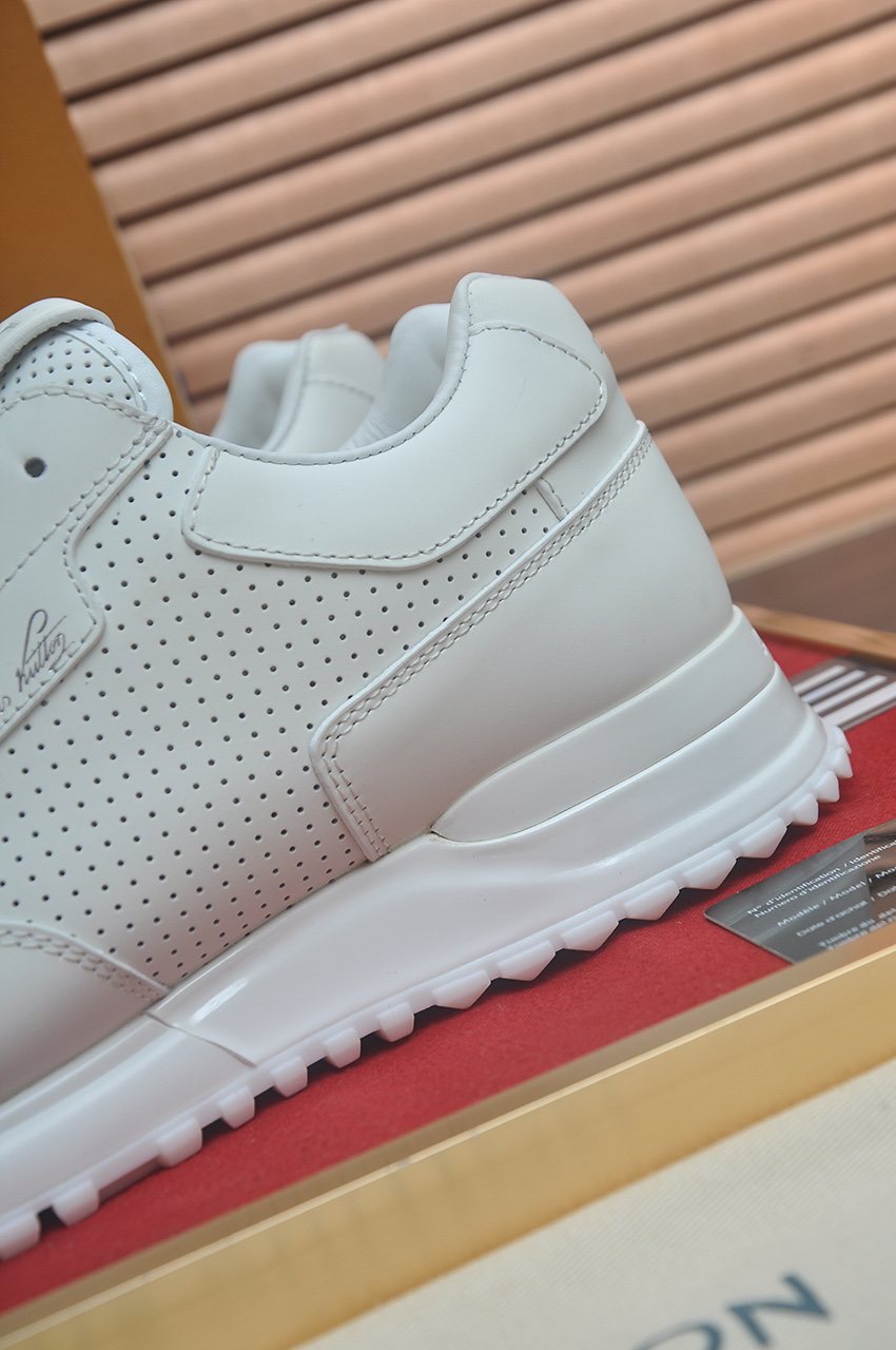 Louis Vuitton White Perforated Low-Top Sneakers