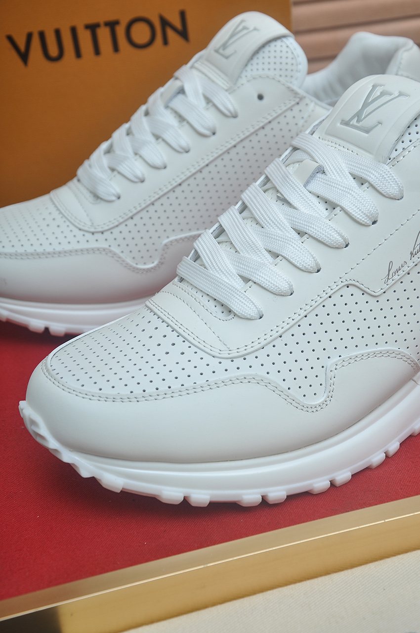 Louis Vuitton White Perforated Low-Top Sneakers