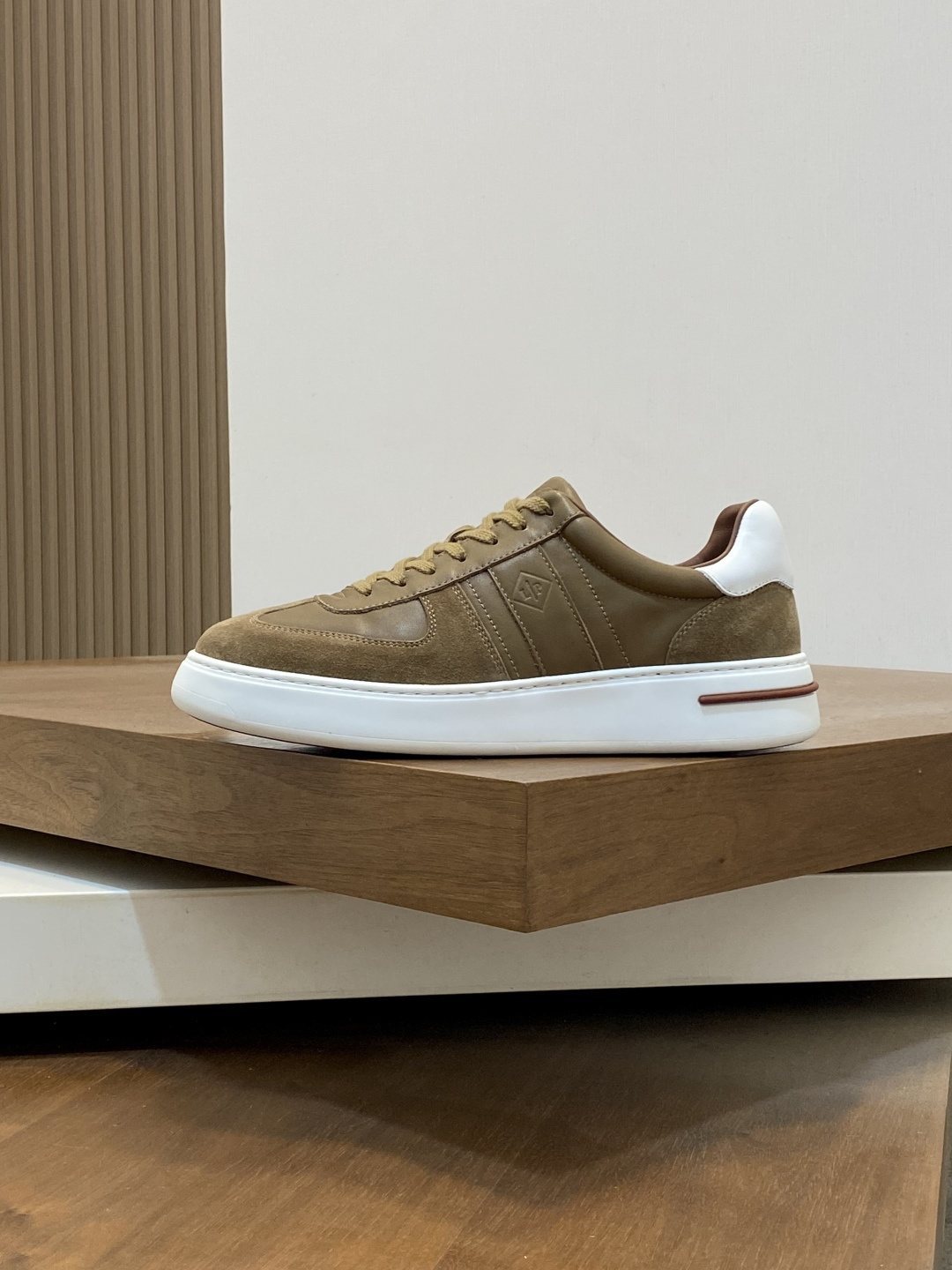 Loro Piana Men's Low-Top Sneakers - Layered Side Panels And Textured Detailing