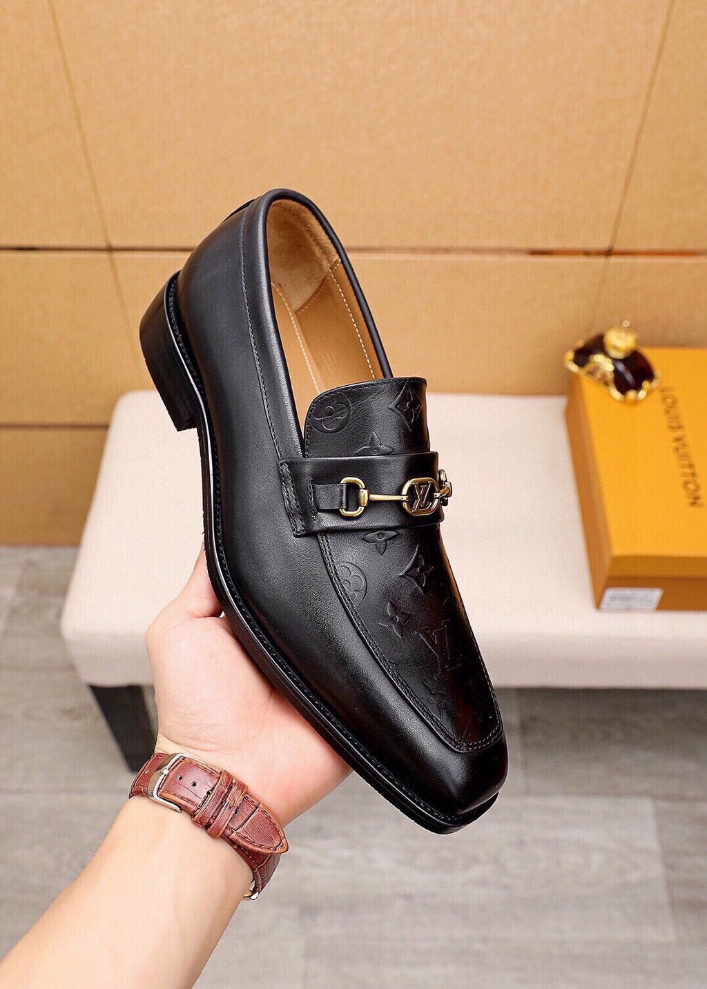 Louis Vuitton Embossed Buckle Loafers - Rubber Outsole