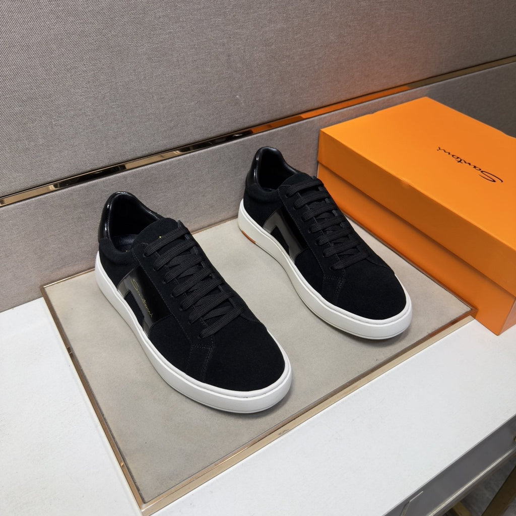 Santoni Paneled Low-Top Sneakers