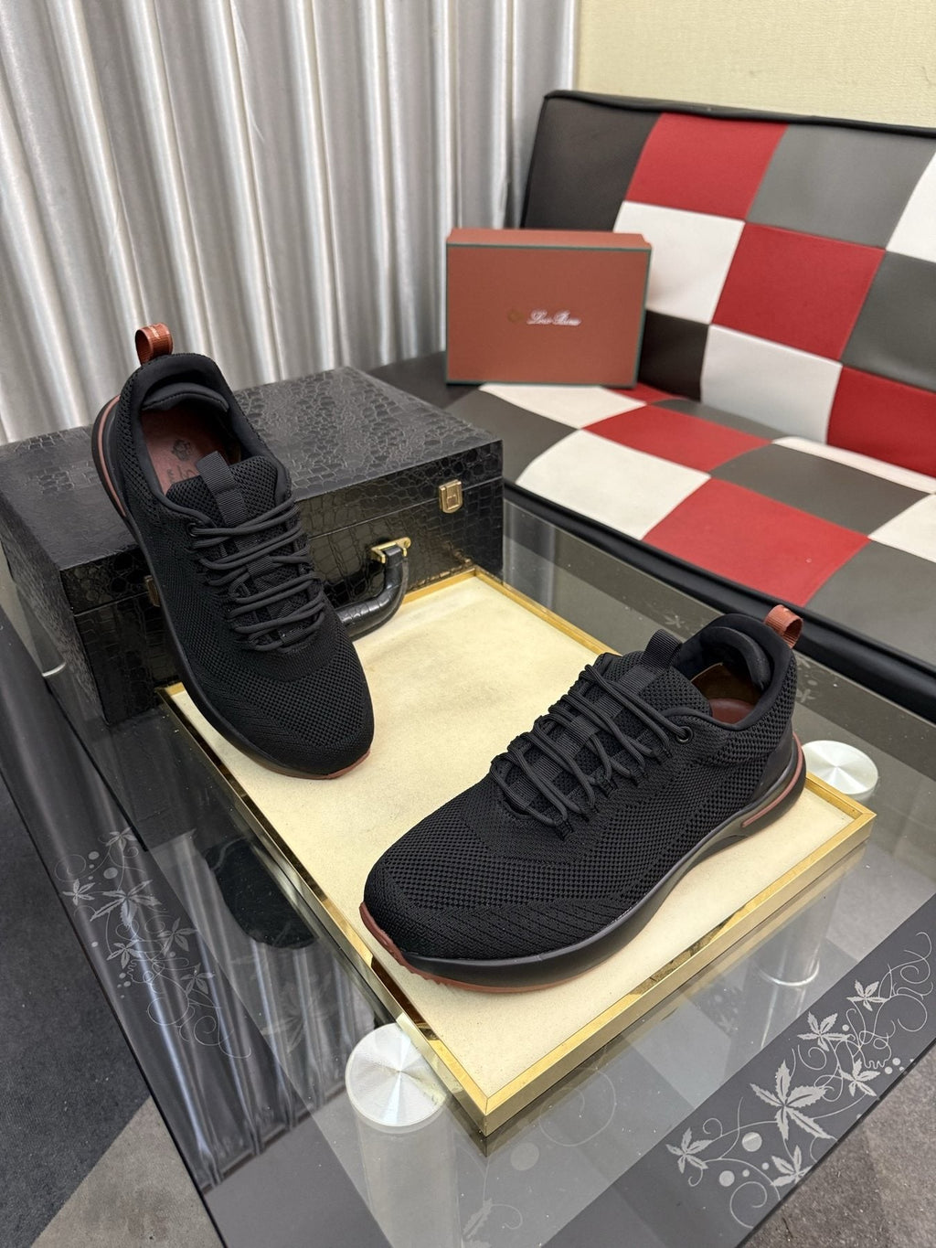 Mesh Lace-Up Low-Top Sneakers
