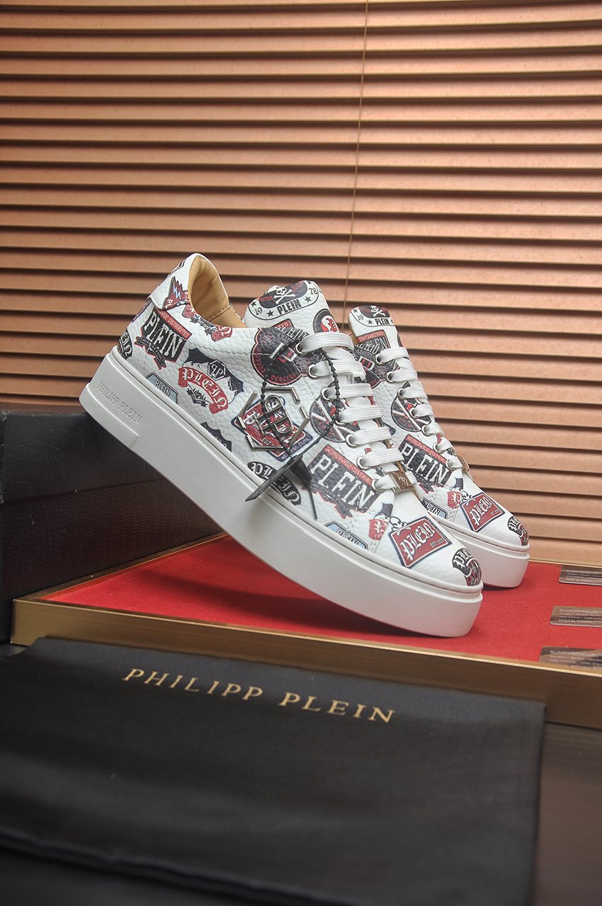 Philipp Plein Graphic Print Low-Top Sneakers - Platform-Style Sole