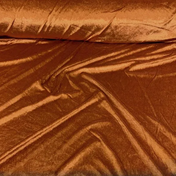 1pc - Lush Velvet Table Linen 132" Round - Rust