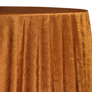 1pc - Lush Velvet Table Linen 132" Round - Rust