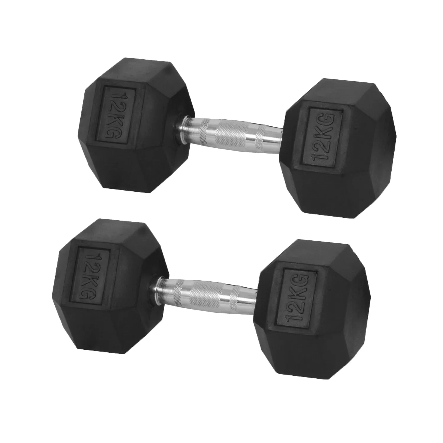 2-Piece Rubber Hex Dumbbell Set